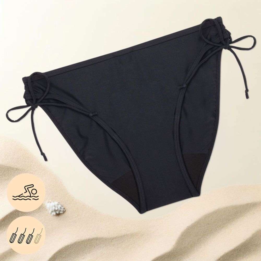 Maillot de bain menstruel avec noeuds ajustable Zoé - Oduho